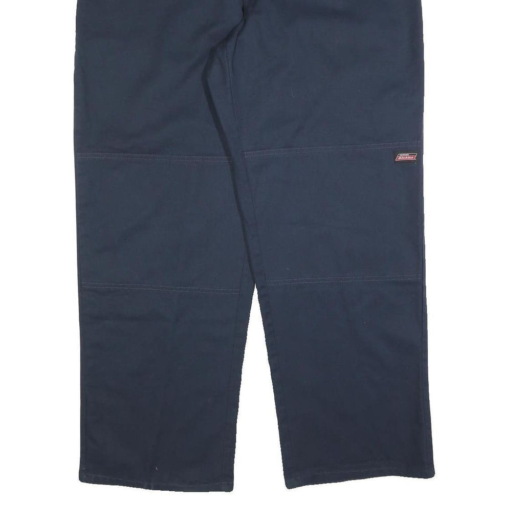 DICKIES Mens Cotton Blend Navy Regular Fit Straight Leg Trousers W40 L32
