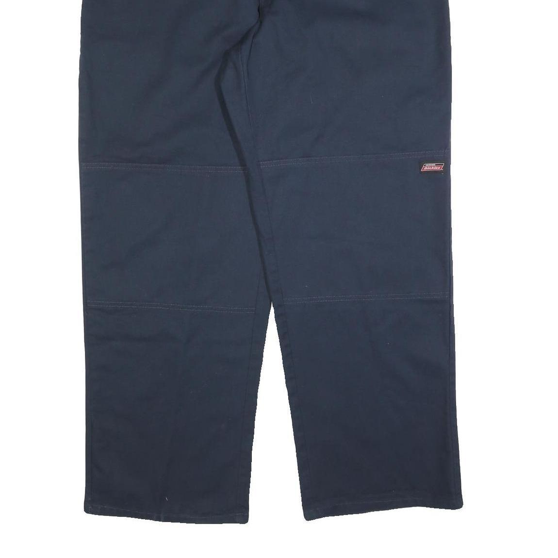 DICKIES Mens Cotton Blend Navy Regular Fit Straight Leg Trousers W40 L32