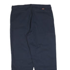 DICKIES Mens Cotton Blend Navy Regular Fit Straight Leg Trousers W40 L32