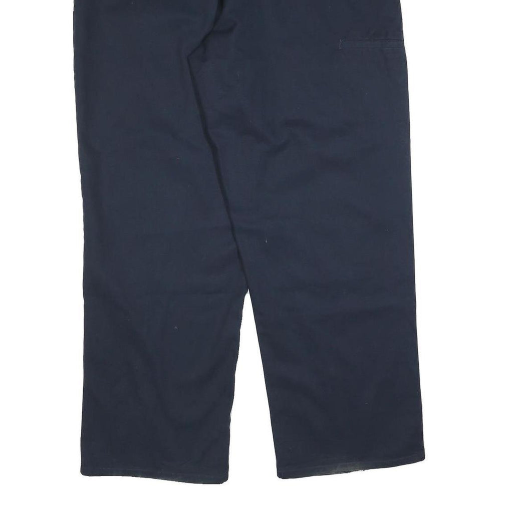 DICKIES Mens Cotton Blend Navy Regular Fit Straight Leg Trousers W40 L32