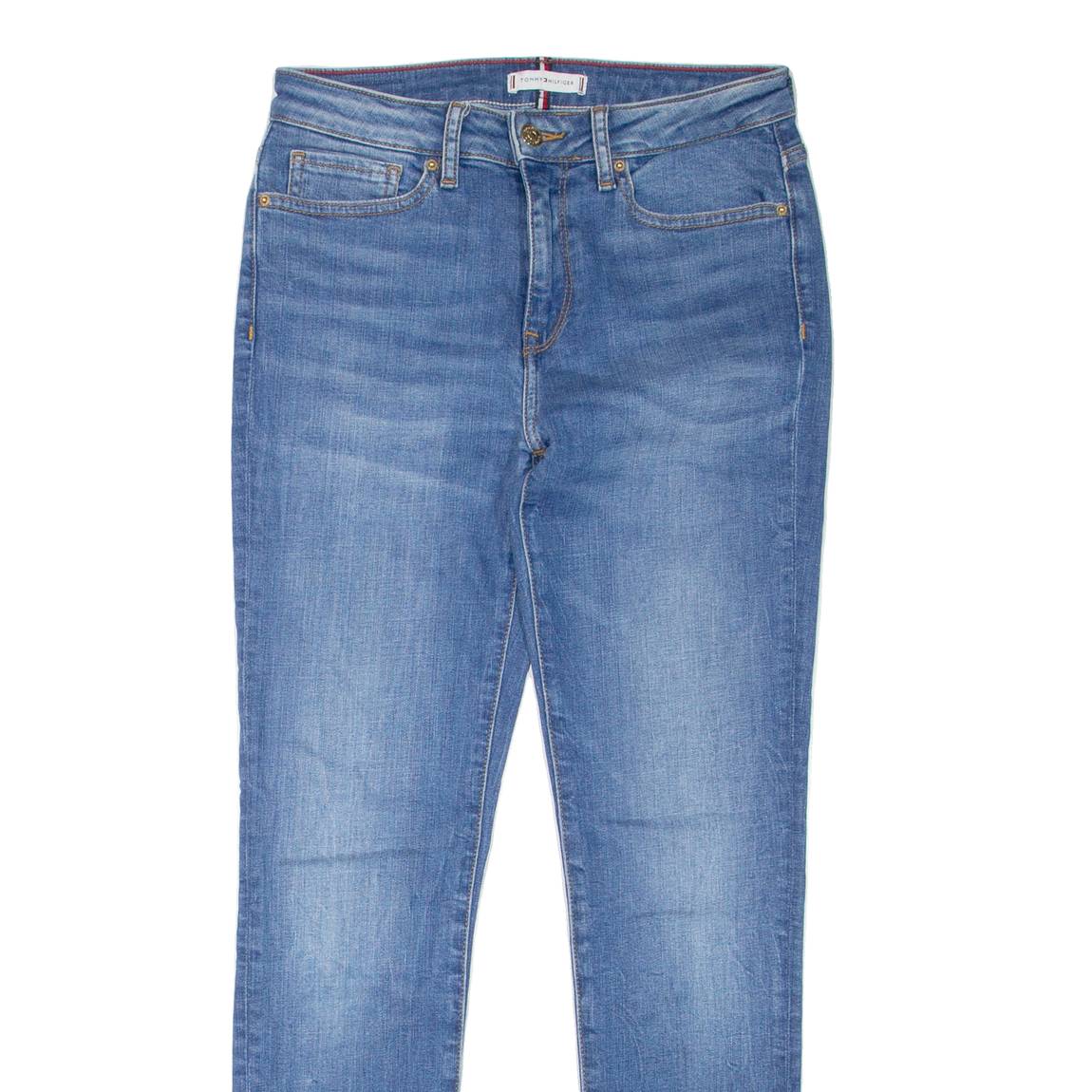 TOMMY HILFIGER Womens Jeans Blue Regular Skinny Stone Wash W27 L28