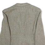 Womens Beige Cotton Check Button Jacket M Woven Classic Tailored Formal