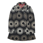 DESIGUAL Womens Black & Beige Printed Button Jacket S Acrylic Blend Patterned