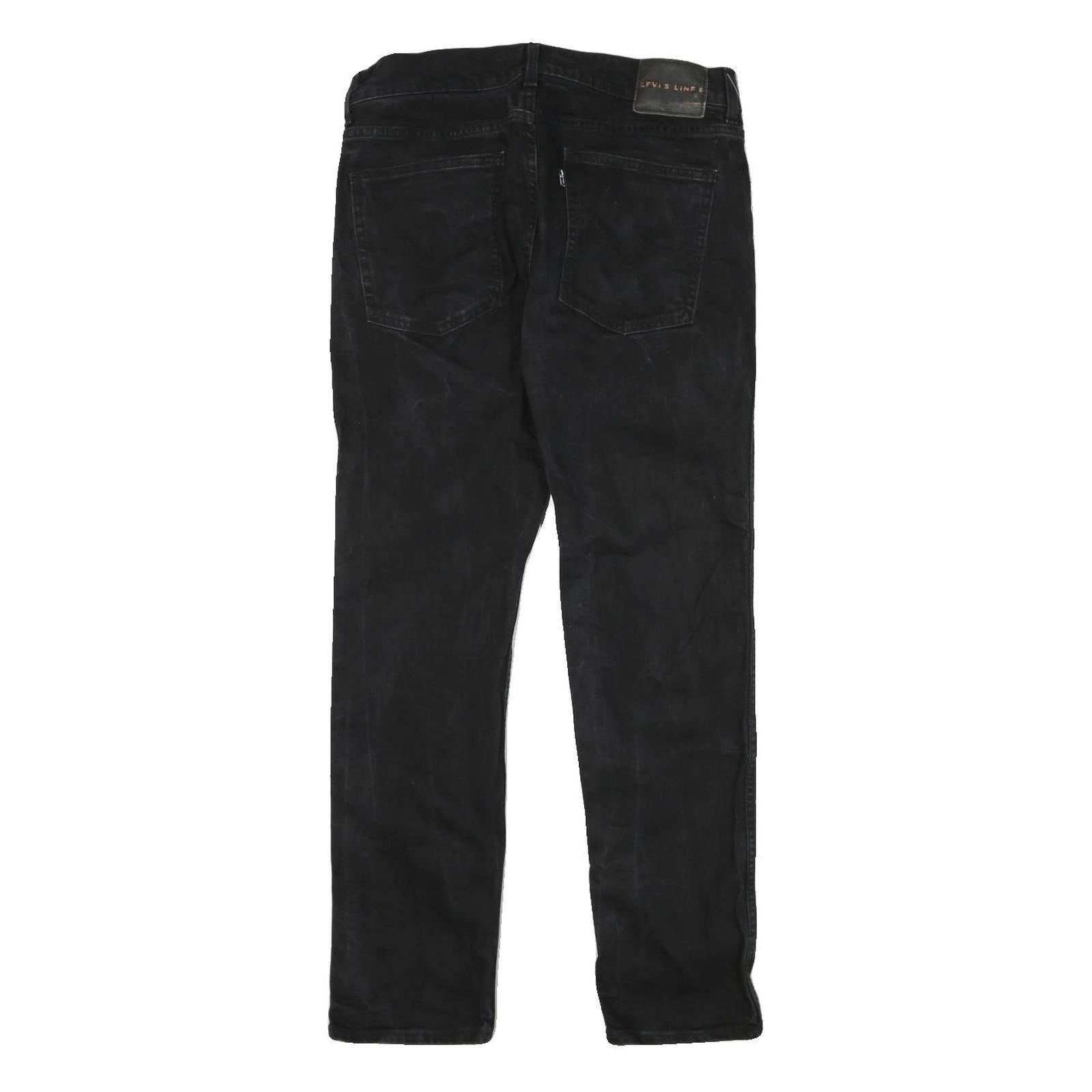 LEVI'S Mens Slim Black Denim Raw Slim Jeans W30 L28 Stylish Cotton Blend
