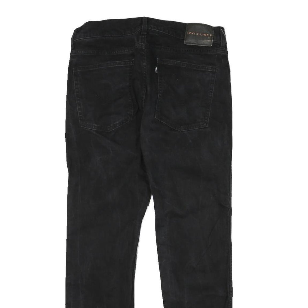 LEVI'S Mens Slim Black Denim Raw Slim Jeans W30 L28 Stylish Cotton Blend