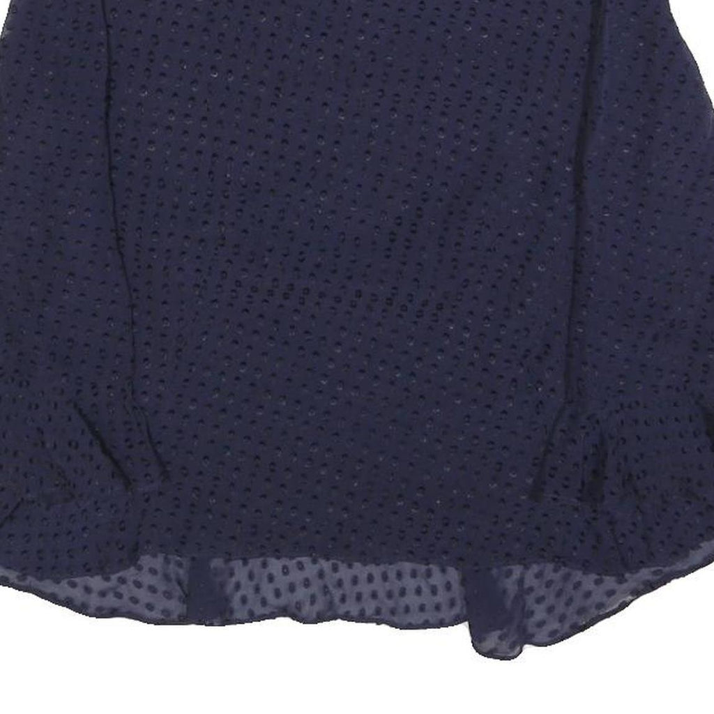 WHISTLES Womens Navy Blue Printed Blouse Long Sleeve Round Neck S Elegant