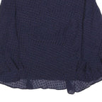 WHISTLES Womens Navy Blue Printed Blouse Long Sleeve Round Neck S Elegant