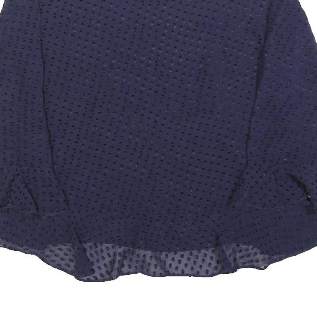 WHISTLES Womens Navy Blue Printed Blouse Long Sleeve Round Neck S Elegant