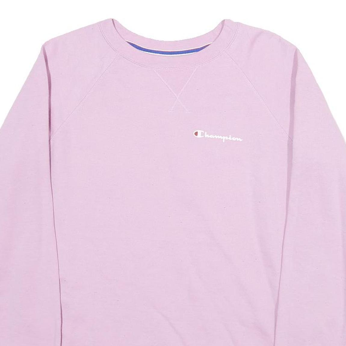 CHAMPION Mens Pink Crew Neck Sweatshirt M Cotton Blend Casual Pullover
