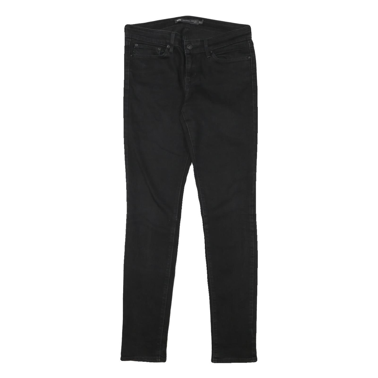 LEVI'S Womens Jeans Black Slim Skinny Denim Medium W30 L31 Zip Cotton Blend