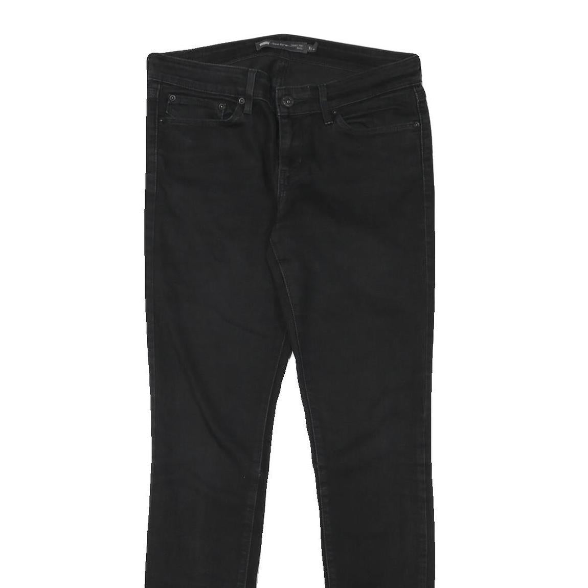 LEVI'S Womens Jeans Black Slim Skinny Denim Medium W30 L31 Zip Cotton Blend