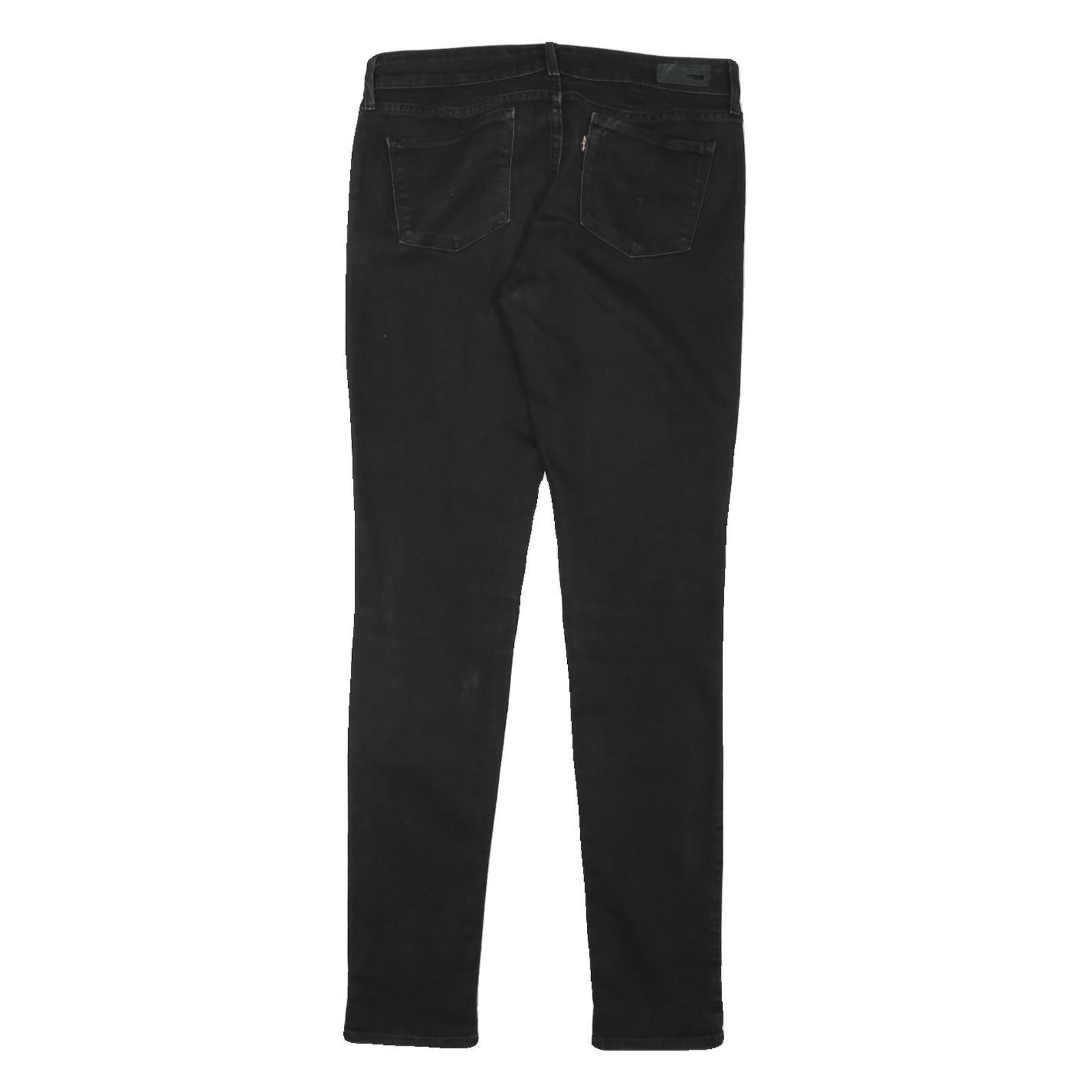 LEVI'S Womens Jeans Black Slim Skinny Denim Medium W30 L31 Zip Cotton Blend