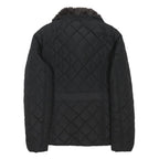 WEATHER PROOF Womens Black Quilted Jacket M Polyester Blend Button Closure