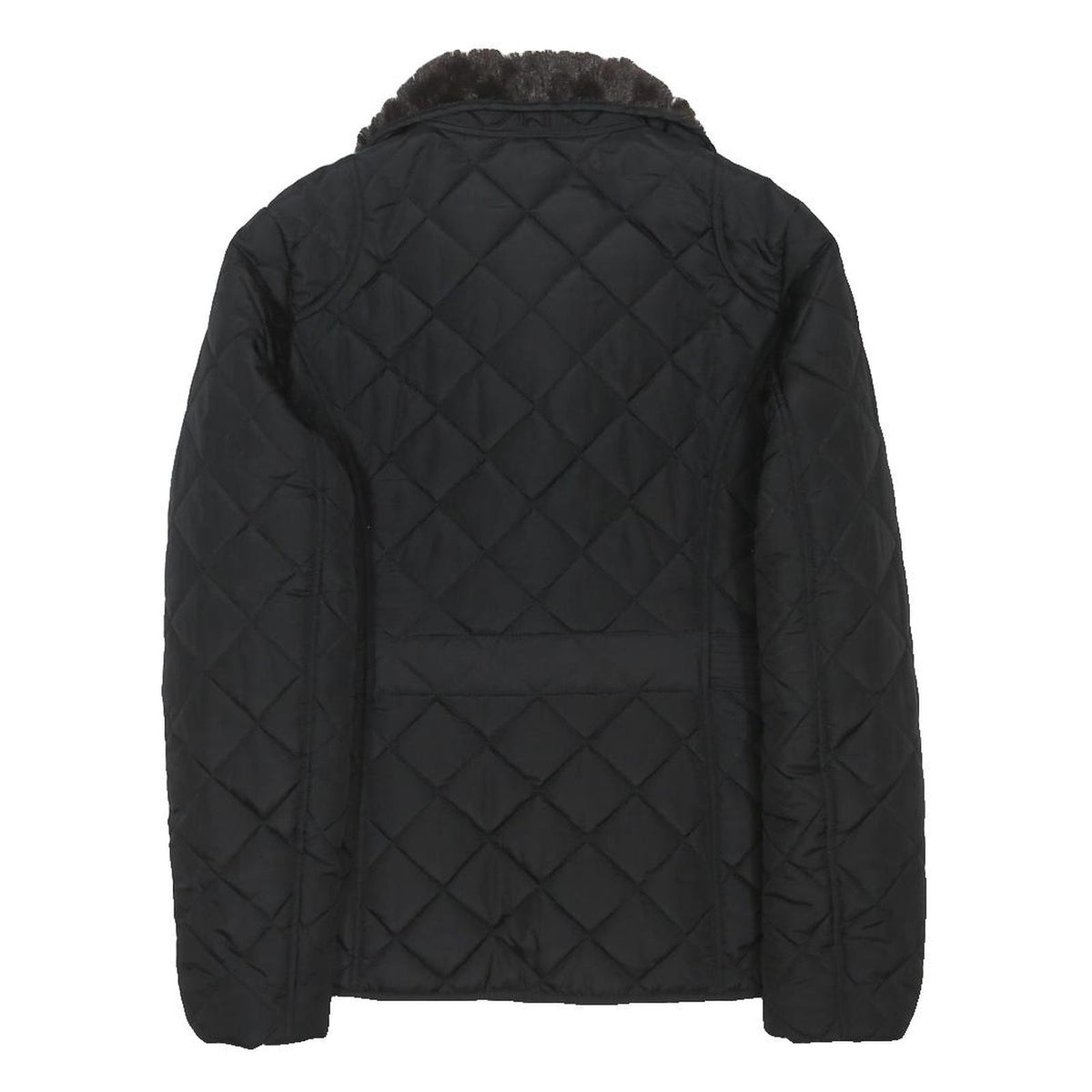 WEATHER PROOF Womens Black Quilted Jacket M Polyester Blend Button Closure