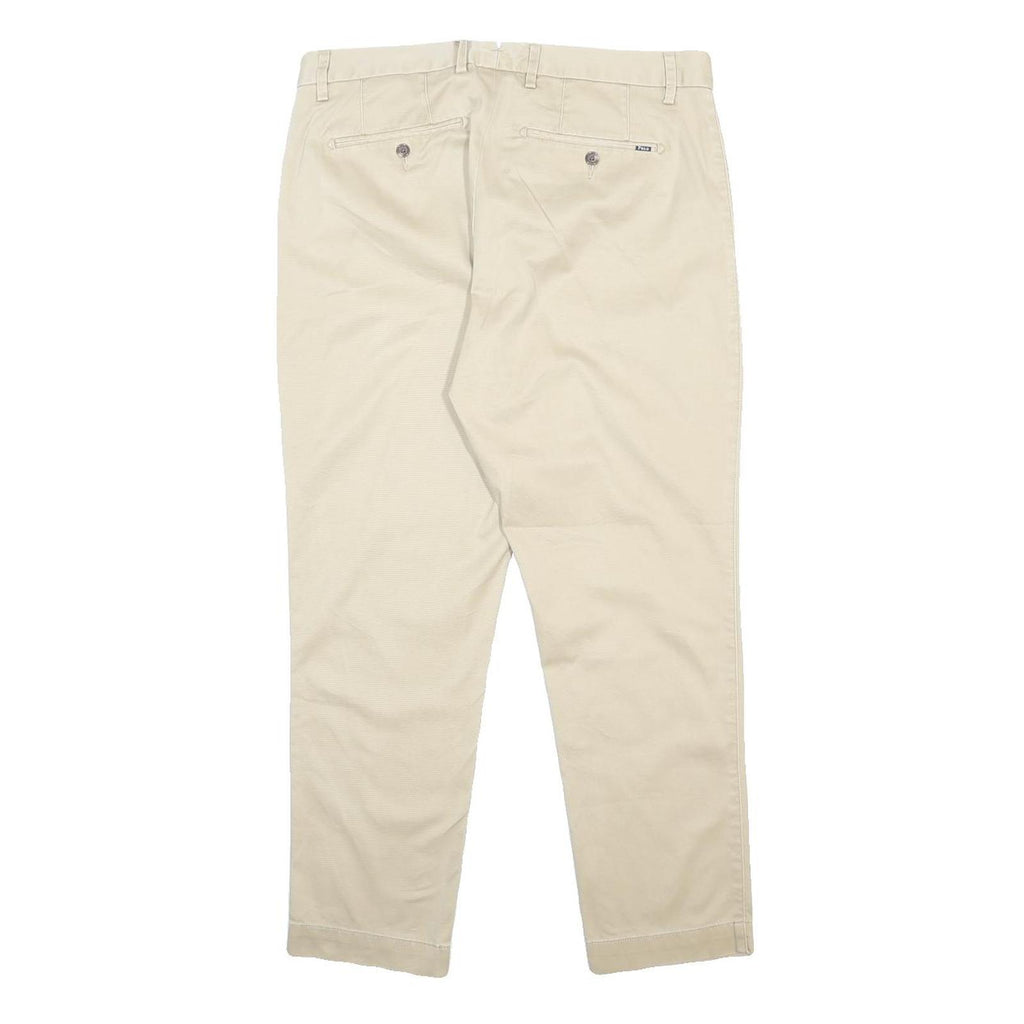 POLO RALPH LAUREN Womens Cotton Blend Beige Regular Fit Straight Trousers W33