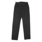 JEANSEDWIN Mens Black Regular Fit Straight Denim W30 L36 Zip Cotton Blend Jeans