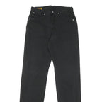 JEANSEDWIN Mens Black Regular Fit Straight Denim W30 L36 Zip Cotton Blend Jeans