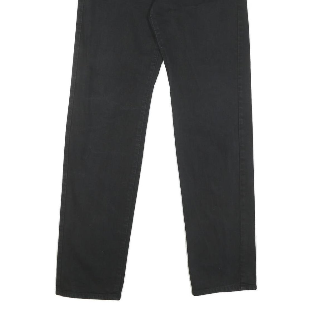 JEANSEDWIN Mens Black Regular Fit Straight Denim W30 L36 Zip Cotton Blend Jeans