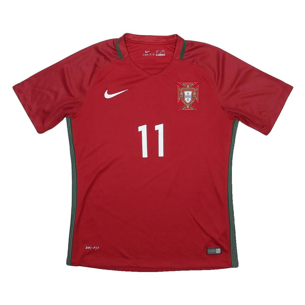 NIKE Portugal 2016 Home Mens Red Portugal Football Shirt M Short Sleeve V-Neck