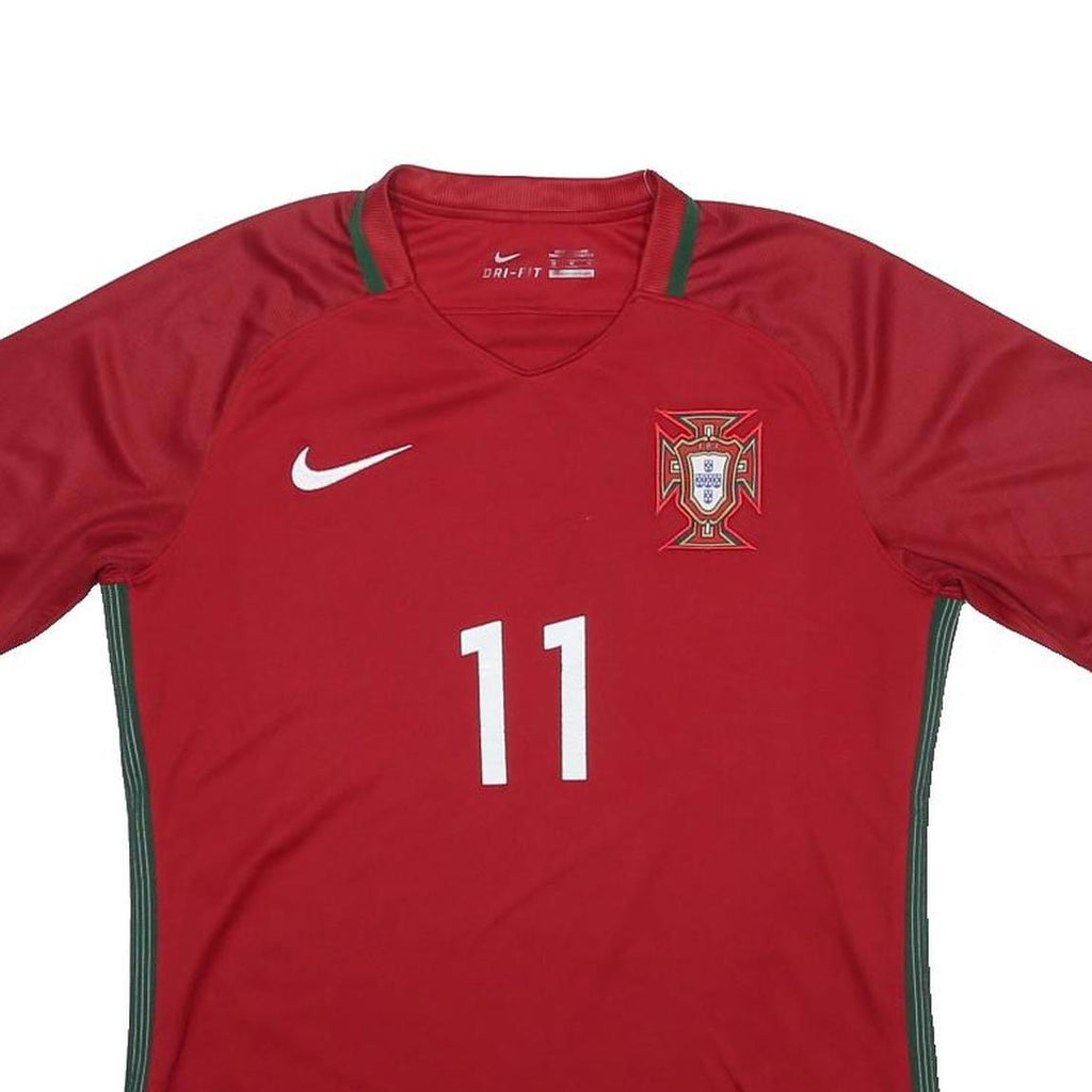 NIKE Portugal 2016 Home Mens Red Portugal Football Shirt M Short Sleeve V-Neck