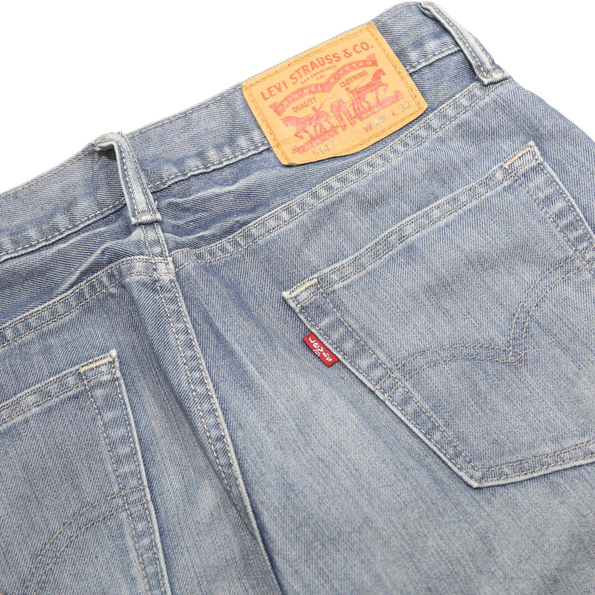 LEVI'S 514 Slim Mens Jeans Blue Slim Straight Denim Light W29 L32 Casual Wear
