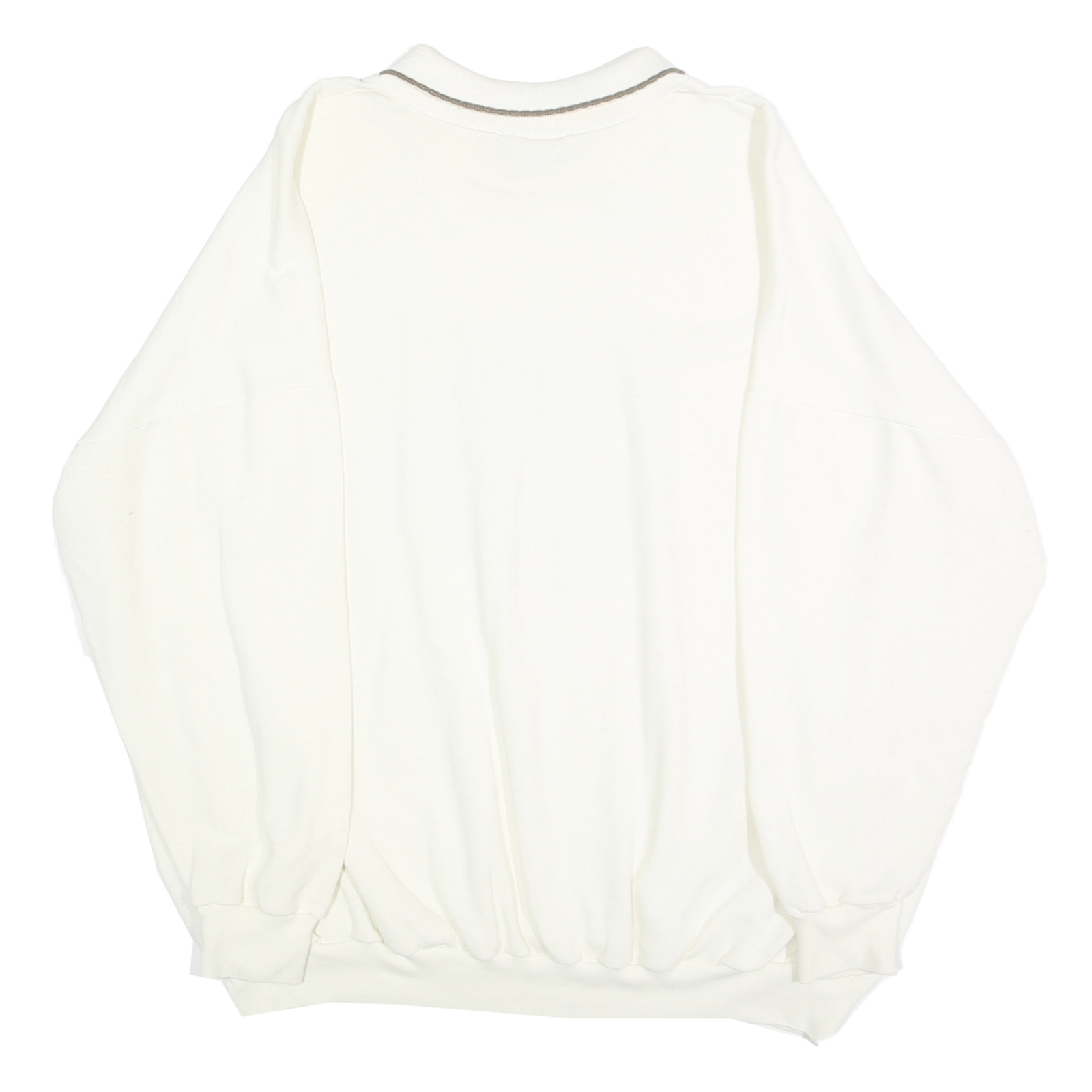 SIMPLY BASIC PLUS Womens White Pullover Sweatshirt One Size Collared Vintage