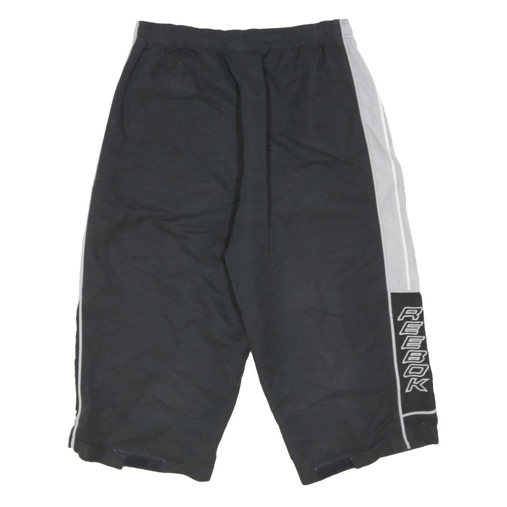 REEBOK Mens Shorts Black & Grey Sports Casual S W26 Reebok Logo Athletic