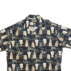 BATIK BAY Mens Black Hawaiian Shirt 2XL Cotton Blend Summer Casual
