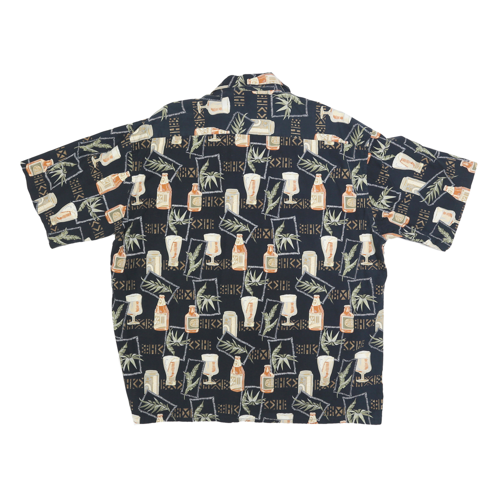 BATIK BAY Mens Black Hawaiian Shirt 2XL Cotton Blend Summer Casual
