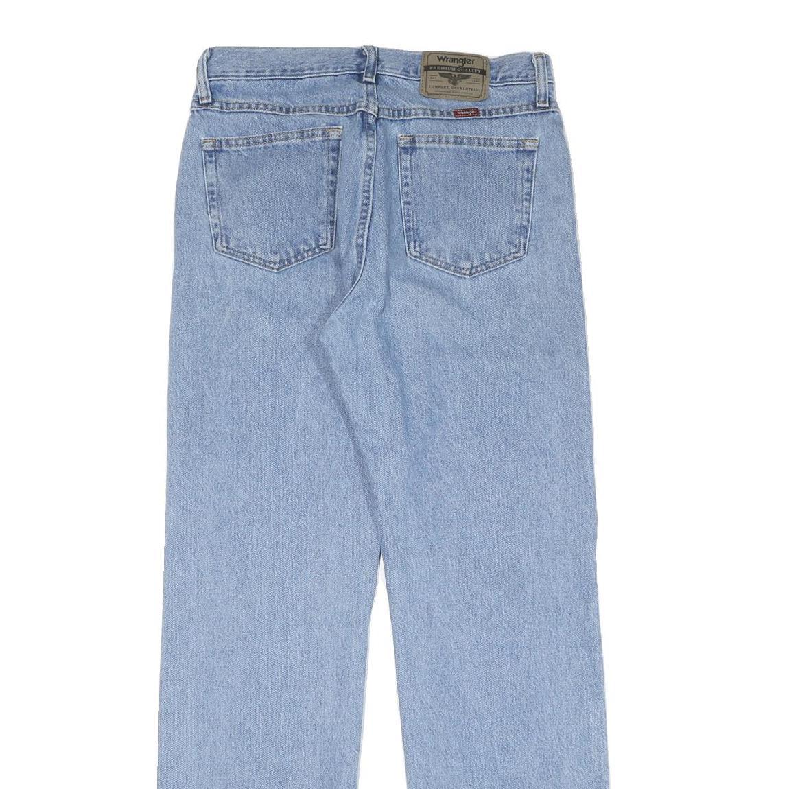 WRANGLER Mens Jeans Blue Regular Straight Denim Light W30 L32 Classic Fit Zip