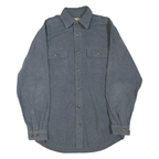 CANYON GUIDE OUTFITTERS Mens Blue Plain Shirt M Cotton Blend Long Sleeve Button