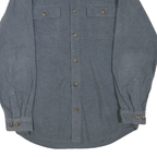 CANYON GUIDE OUTFITTERS Mens Blue Plain Shirt M Cotton Blend Long Sleeve Button