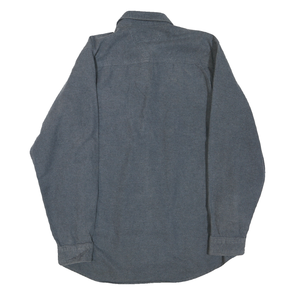 CANYON GUIDE OUTFITTERS Mens Blue Plain Shirt M Cotton Blend Long Sleeve Button