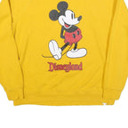 DISNEY Womens Yellow Mickey Mouse Crew Neck L Sweatshirt Disneyland Cotton Blend