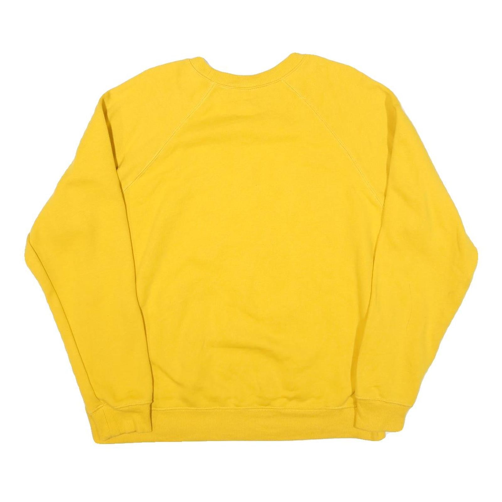 DISNEY Womens Yellow Mickey Mouse Crew Neck L Sweatshirt Disneyland Cotton Blend