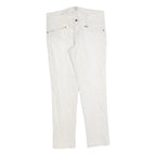 CALVIN KLEIN JEANS Womens Cotton Blend White Regular Straight Trousers W34 L32