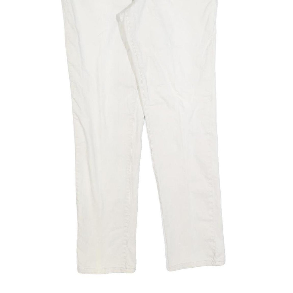 CALVIN KLEIN JEANS Womens Cotton Blend White Regular Straight Trousers W34 L32