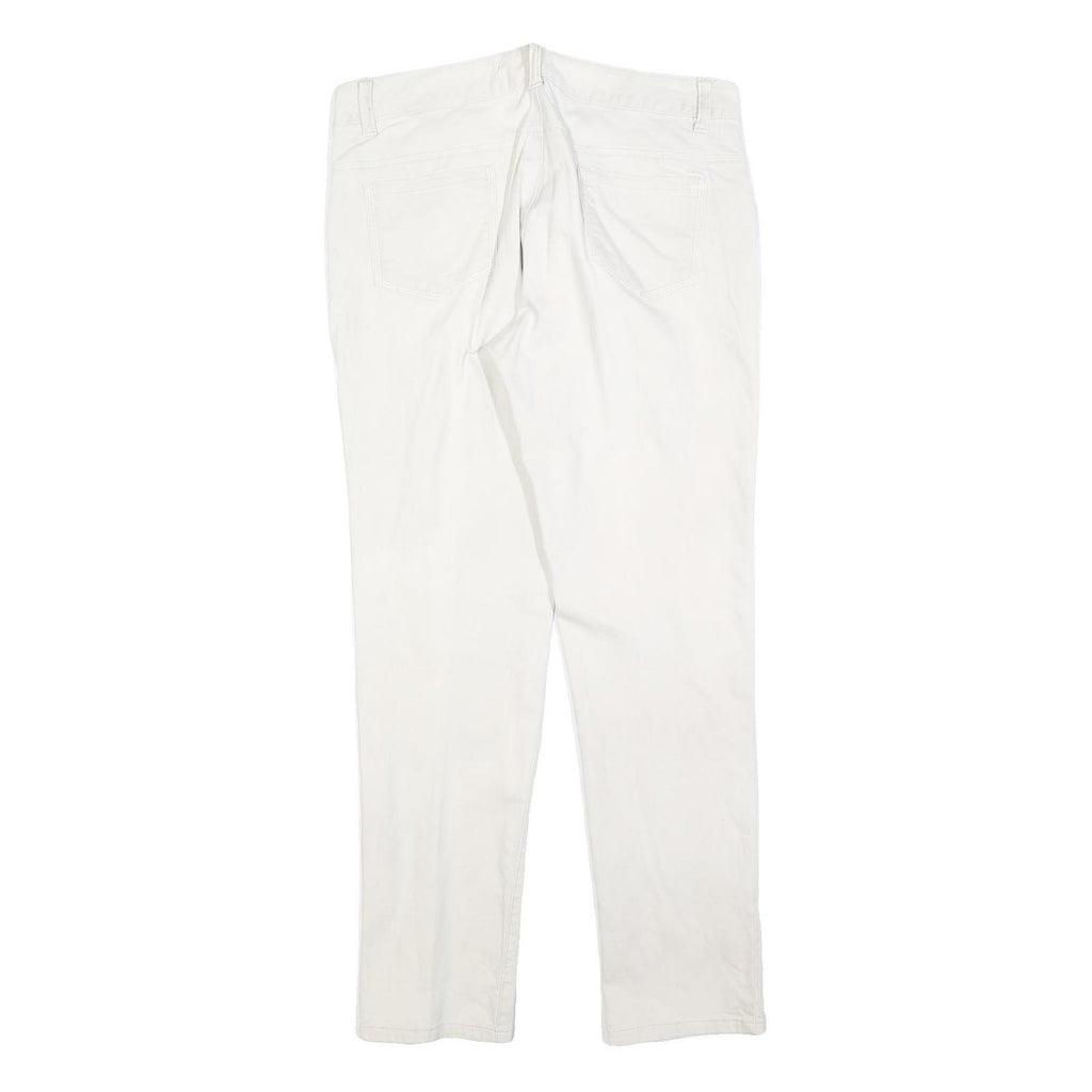 CALVIN KLEIN JEANS Womens Cotton Blend White Regular Straight Trousers W34 L32