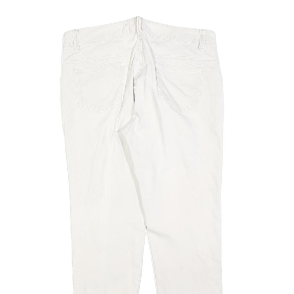 CALVIN KLEIN JEANS Womens Cotton Blend White Regular Straight Trousers W34 L32