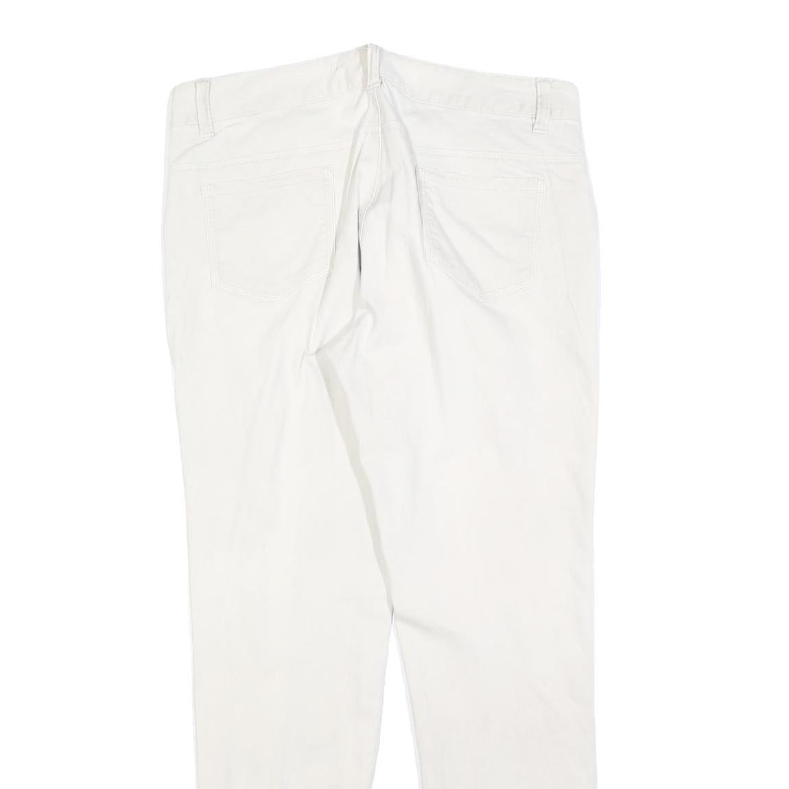 CALVIN KLEIN JEANS Womens Cotton Blend White Regular Straight Trousers W34 L32