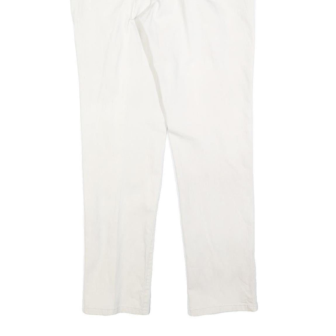 CALVIN KLEIN JEANS Womens Cotton Blend White Regular Straight Trousers W34 L32