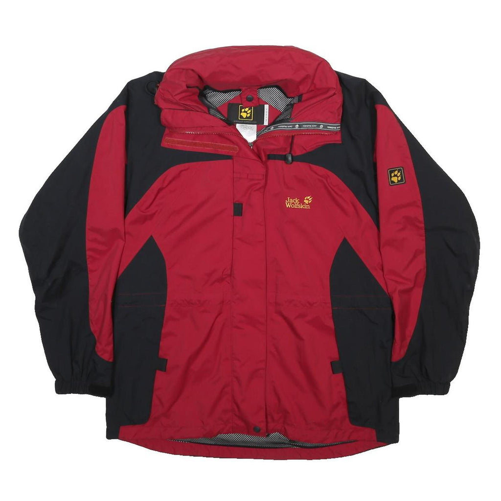 JACK WOLFSKIN Womens Red & Black Outdoor Jacket L Polyester Zip Plain