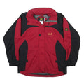 JACK WOLFSKIN Womens Red & Black Outdoor Jacket L Polyester Zip Plain
