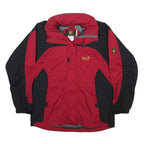 JACK WOLFSKIN Womens Red & Black Outdoor Jacket L Polyester Zip Plain
