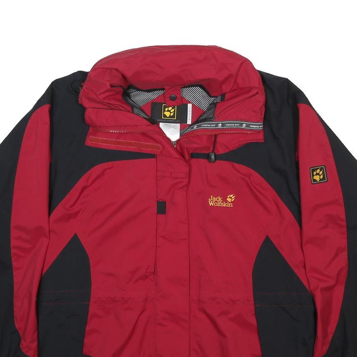 JACK WOLFSKIN Womens Red & Black Outdoor Jacket L Polyester Zip Plain