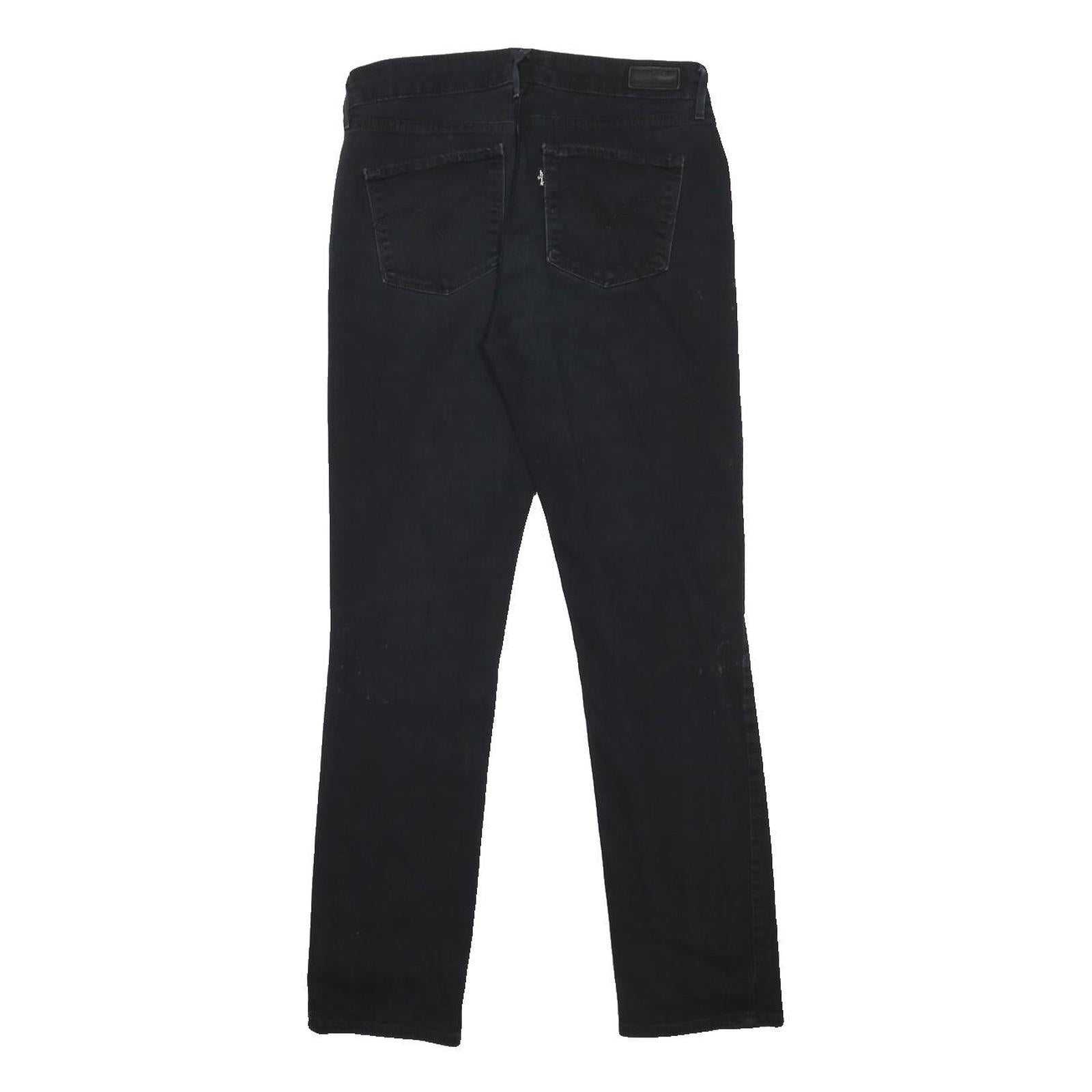 LEVI'S Womens Black Slim Skinny Denim Jeans W29 L32 Cotton Blend Zip