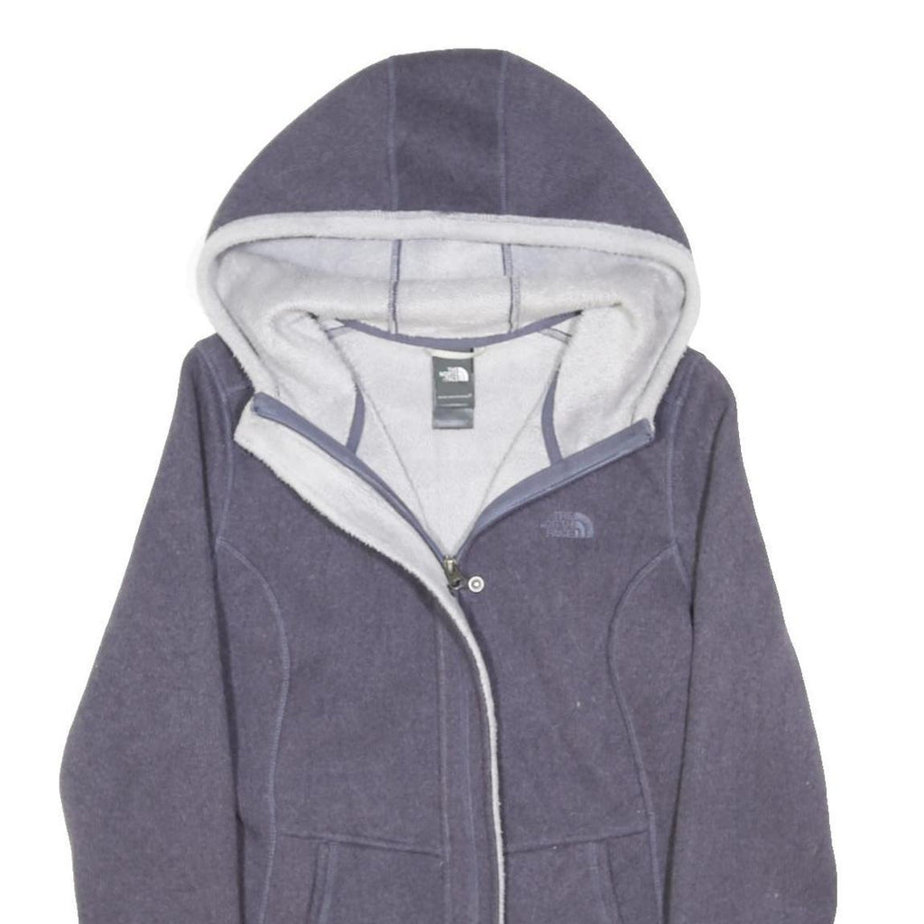 THE NORTH FACE Womens Blue Jacket S Polyester Blend Plain Zip Hooded Outdoor