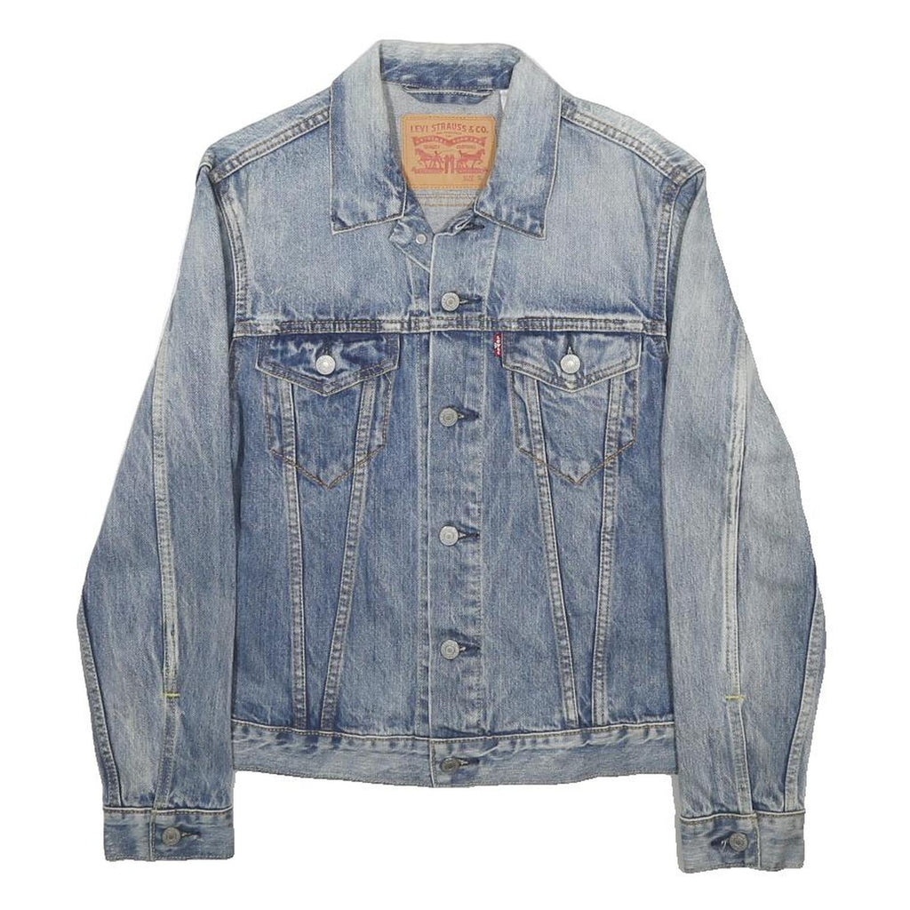 LEVI'S Mens Blue Denim Button Jacket S Cotton Classic Casual Vintage Style