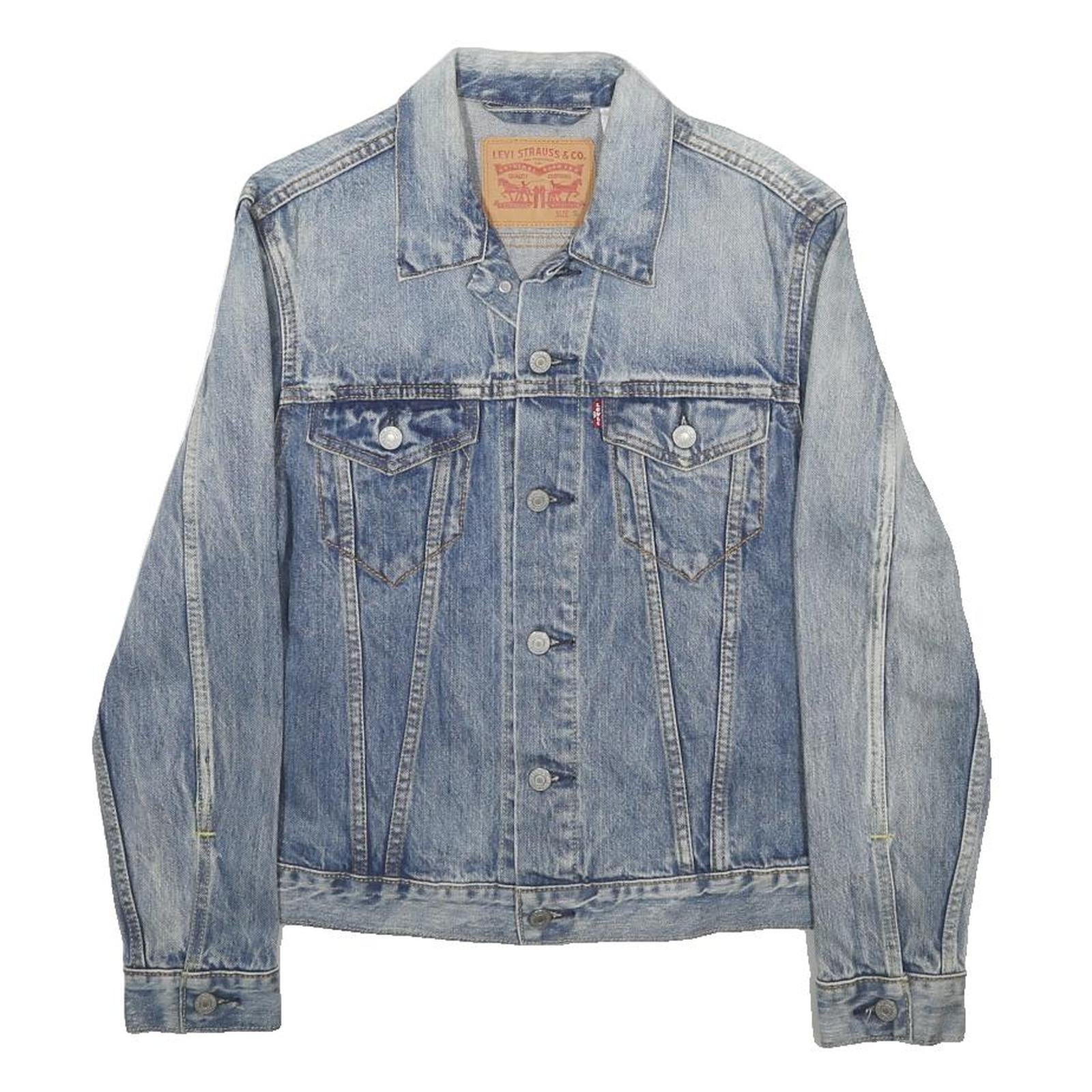 LEVI'S Mens Blue Denim Button Jacket S Cotton Classic Casual Vintage Style