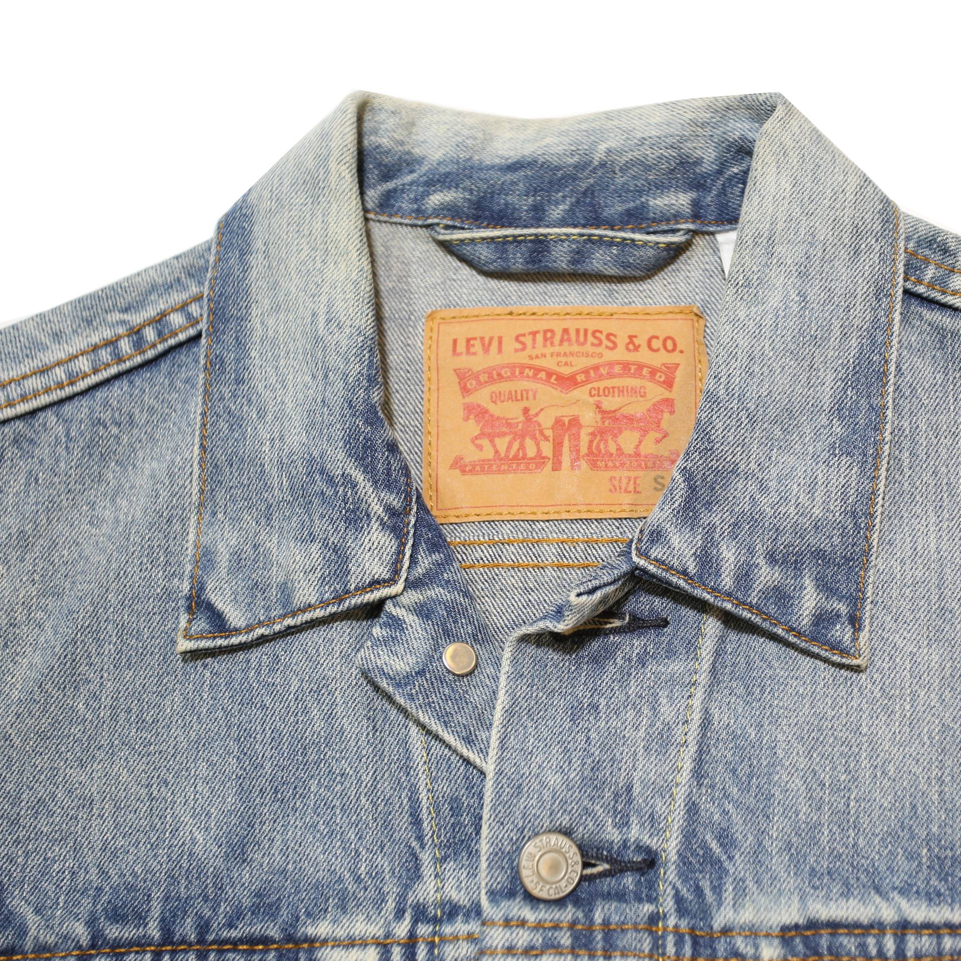 LEVI'S Mens Blue Denim Button Jacket S Cotton Classic Casual Vintage Style